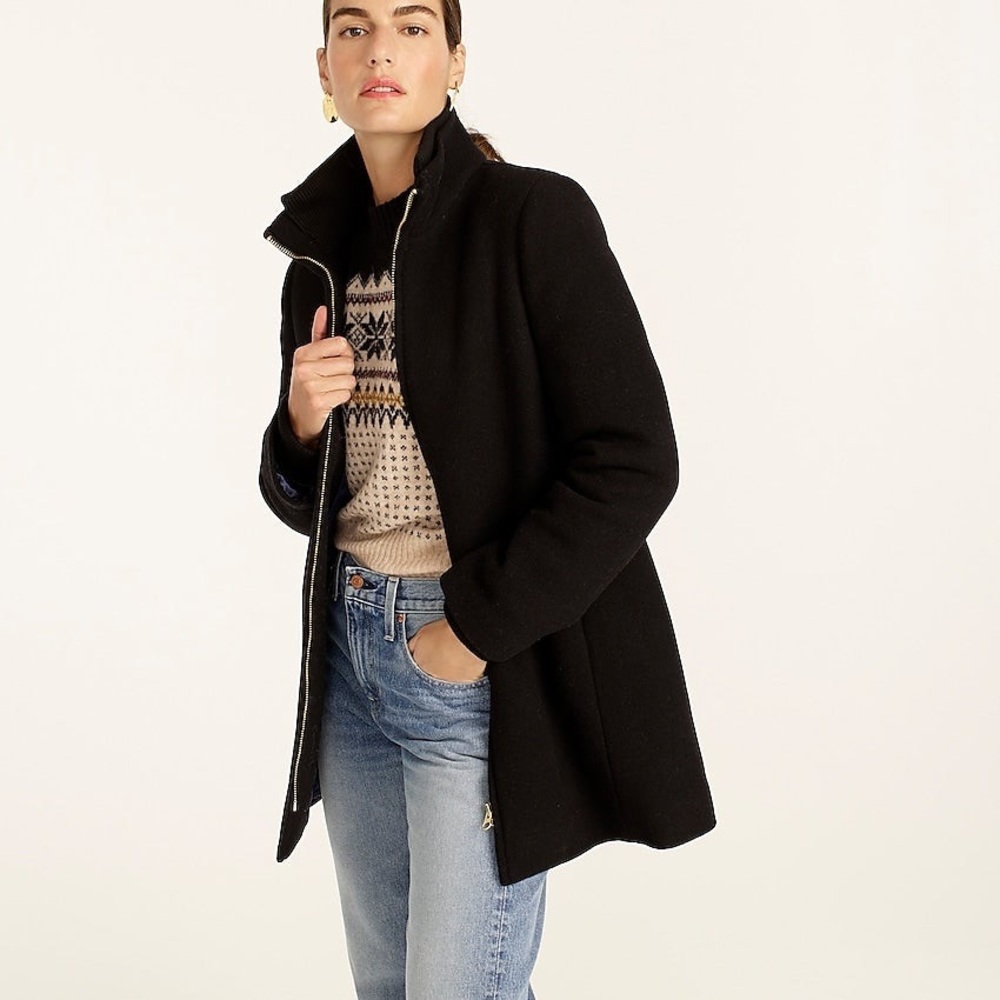 J.Crew Lodge coat in Nello Gori Italian stadium-cloth wool - Black EUC